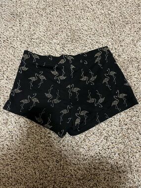 Old Navy Black Shorts with Flamingo Print